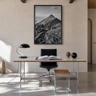 Guatemala black & white photo poster of Central America – vertical wall art in black wood frame, hanging on wall