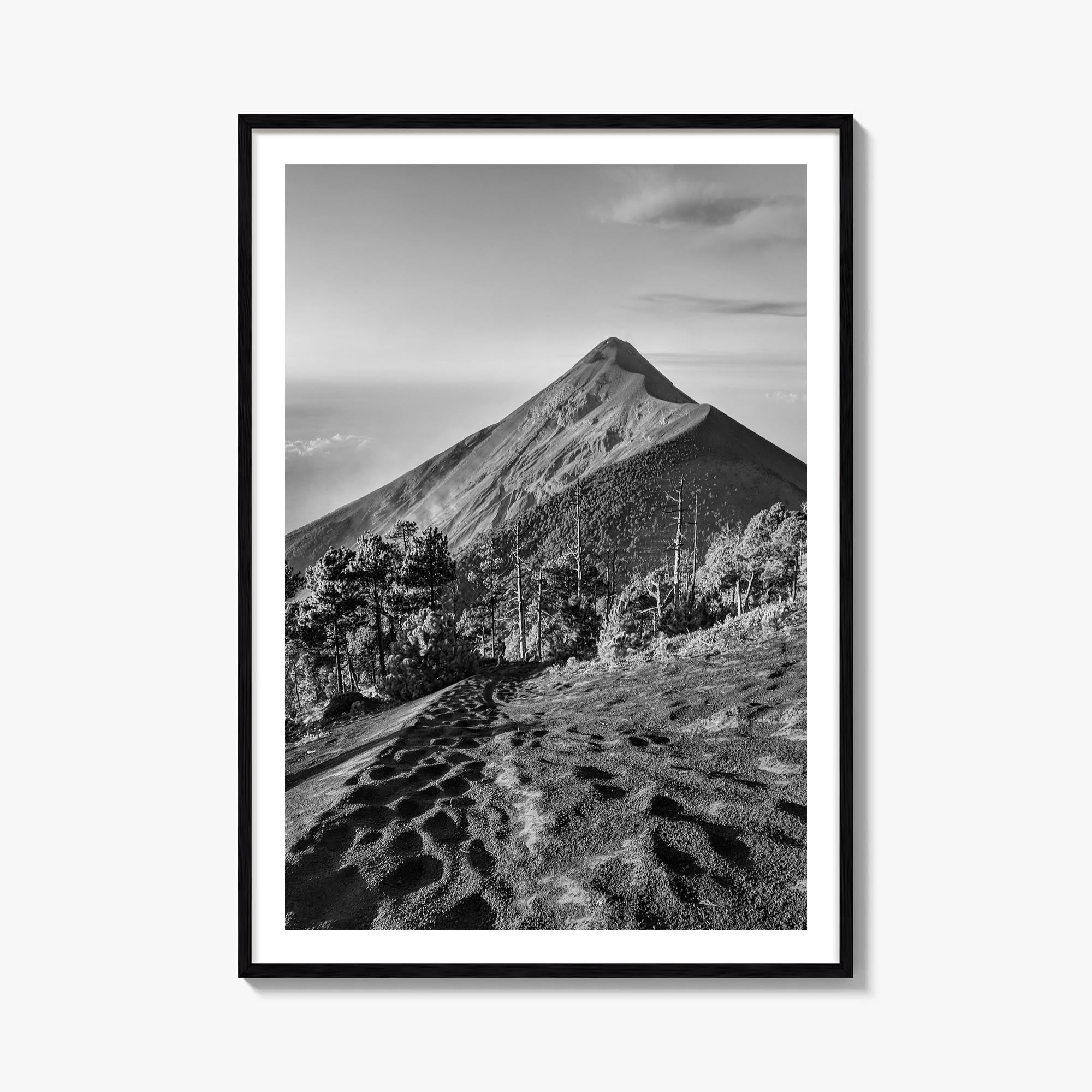 Guatemala black & white photo poster of Central America – vertical wall art, unframed print shown in interior mockup