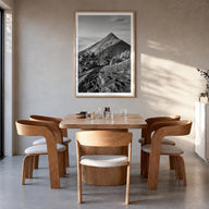 Guatemala black & white photo poster of Central America – vertical wall art in natural wood frame with white border, hanging 
