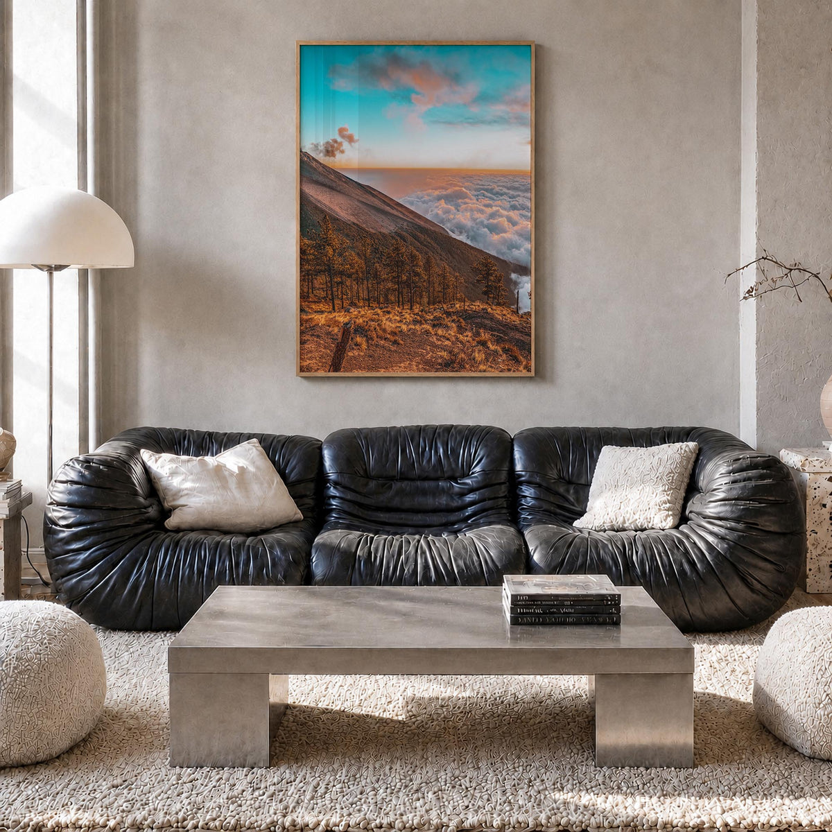 Guatemala colorful photo poster of Central America – vertical wall art in natural wood frame, hanging on wall