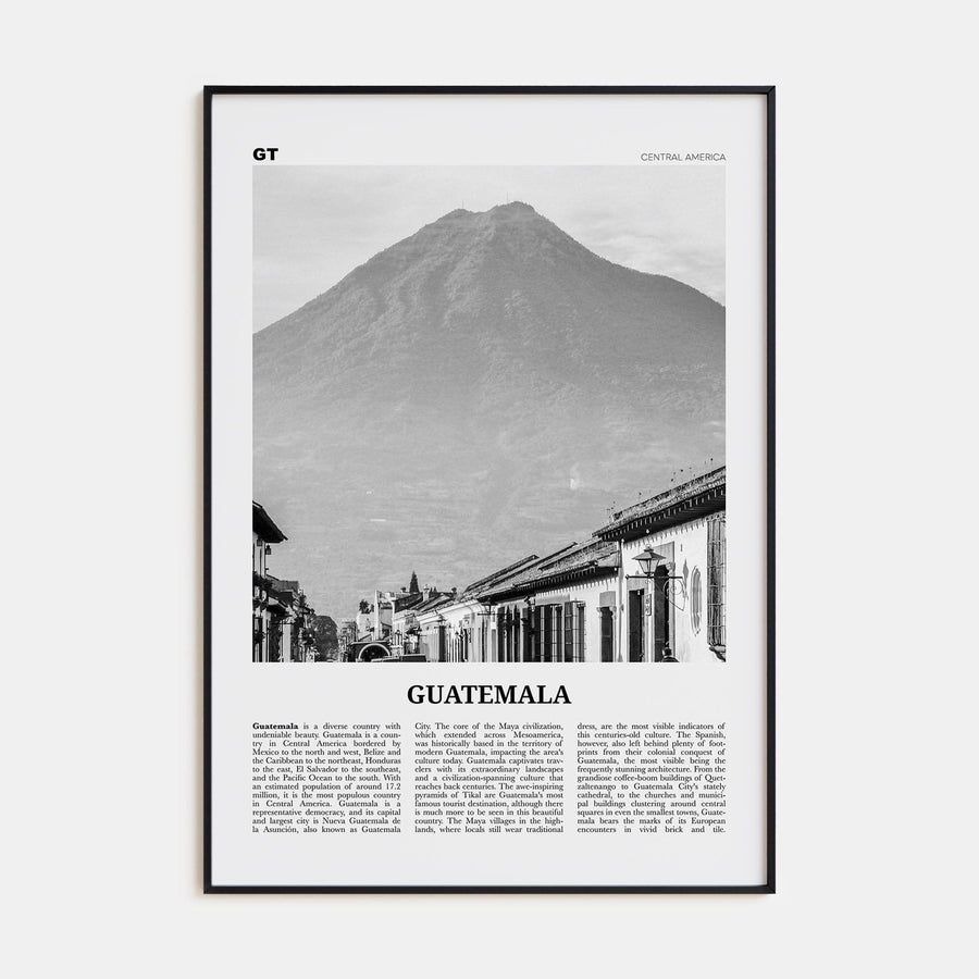 Guatemala No 1 Poster None / 8x12 in Nbourhood Travel B&W Poster