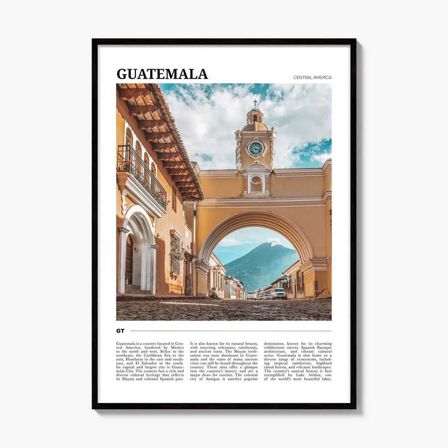 Guatemala Travel Poster, framed poster mockup