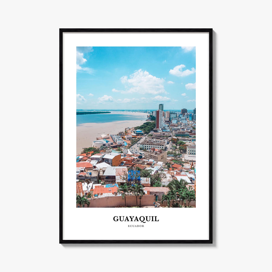 Guayaquil colorful classic poster of Ecuador – vertical wall art, unframed print shown in interior mockup