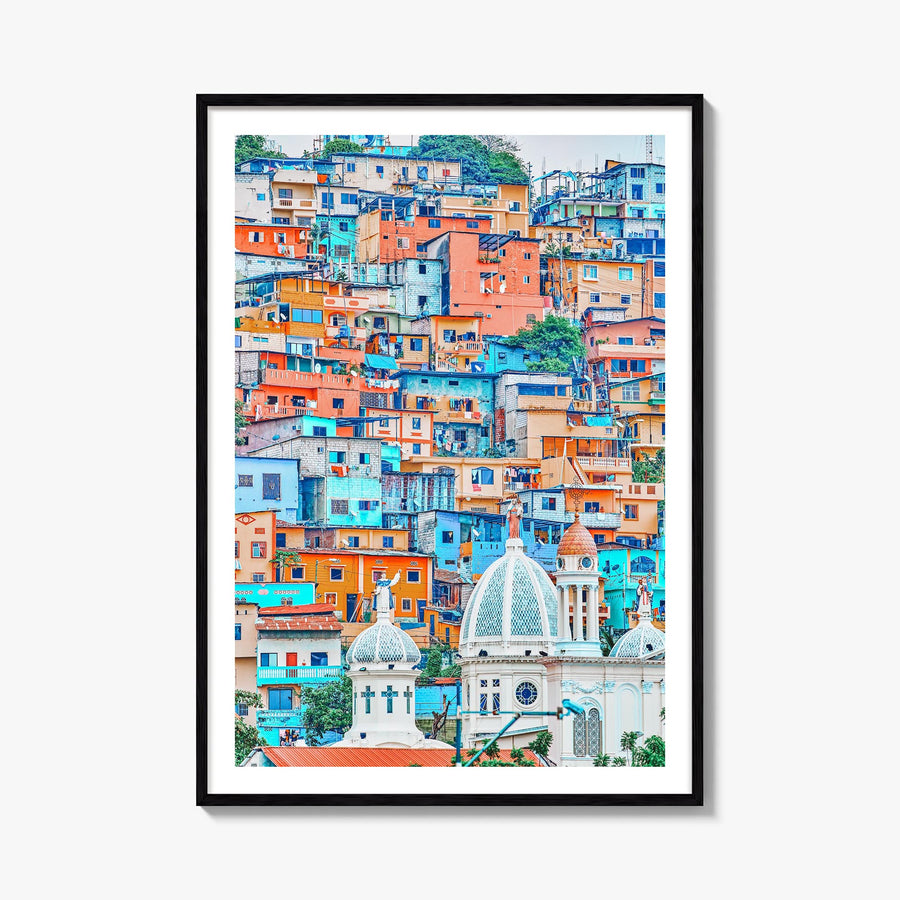 Guayaquil colorful photo poster of Ecuador – vertical wall art, unframed print shown in interior mockup