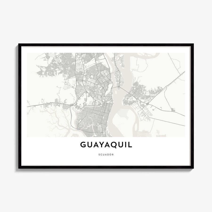 Guayaquil Map Poster, framed poster mockup