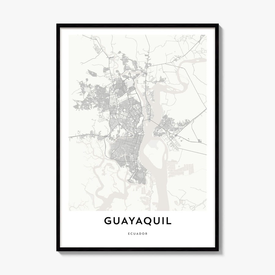 Guayaquil Map Poster, framed poster mockup