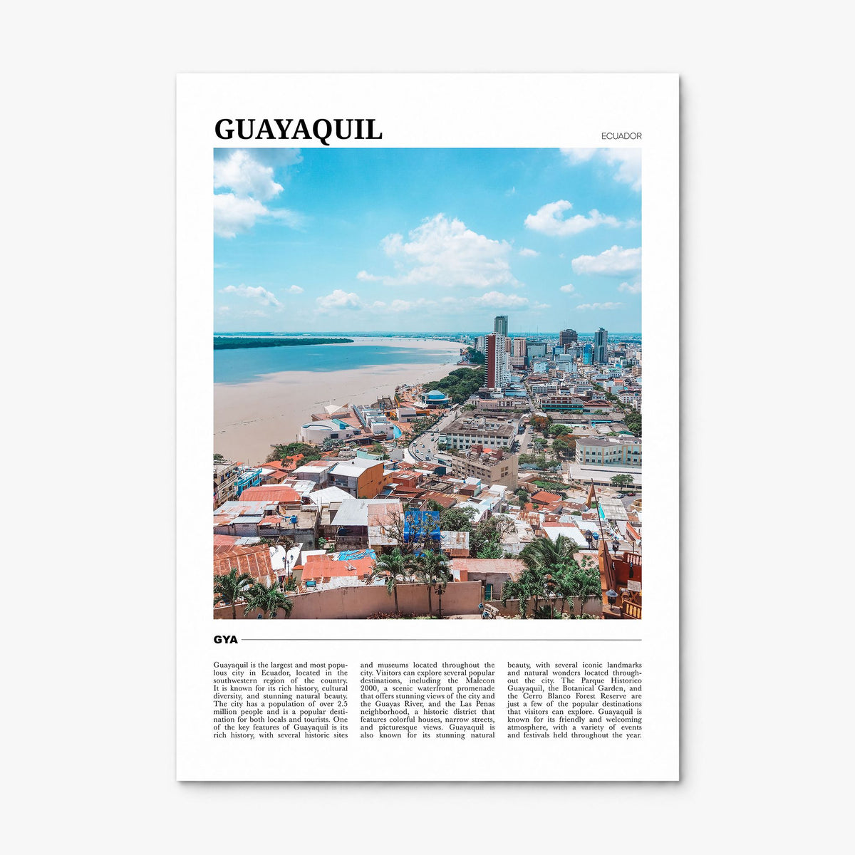 Guayaquil Travel Poster, print only (unframed)