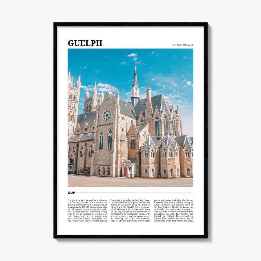 Guelph Travel Poster, framed poster mockup