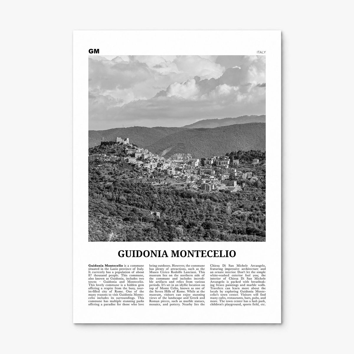 Guidonia Montecelio Newspaper Poster, print only (unframed)