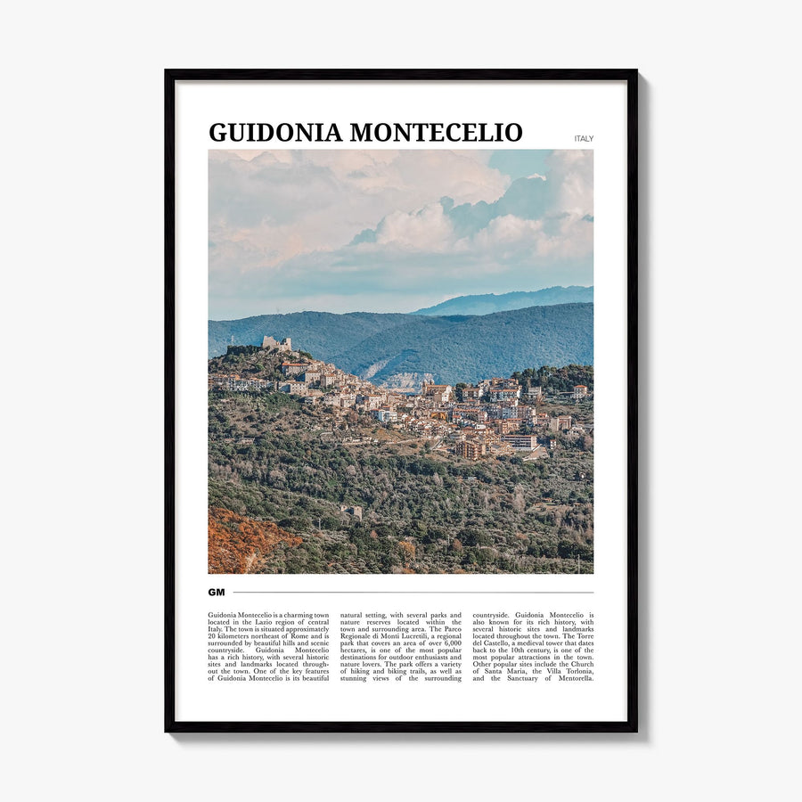 Guidonia Montecelio Travel Poster, framed poster mockup