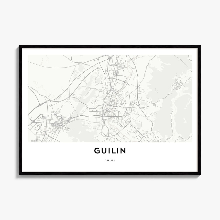 Guilin Map Poster, framed poster mockup