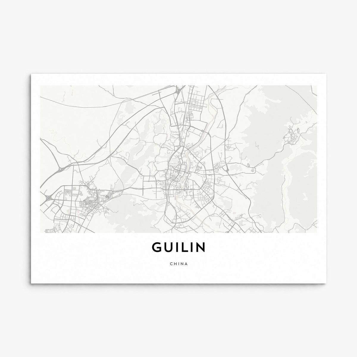 Guilin Map Poster, print only (unframed)