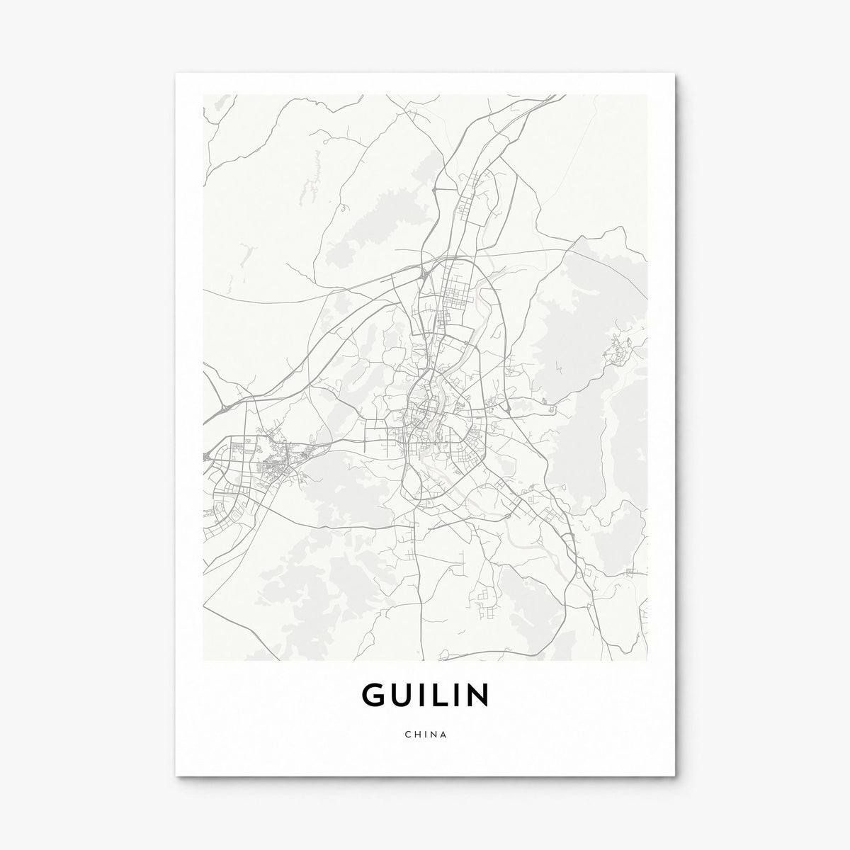 Guilin Map Poster, print only (unframed)