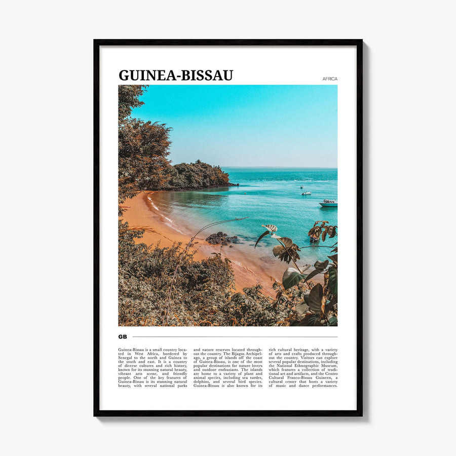 Guinea-Bissau Travel Poster, framed poster mockup