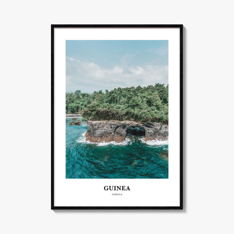 Guinea no. 1 colorful classic poster of Africa – vertical wall art, unframed print shown in interior mockup