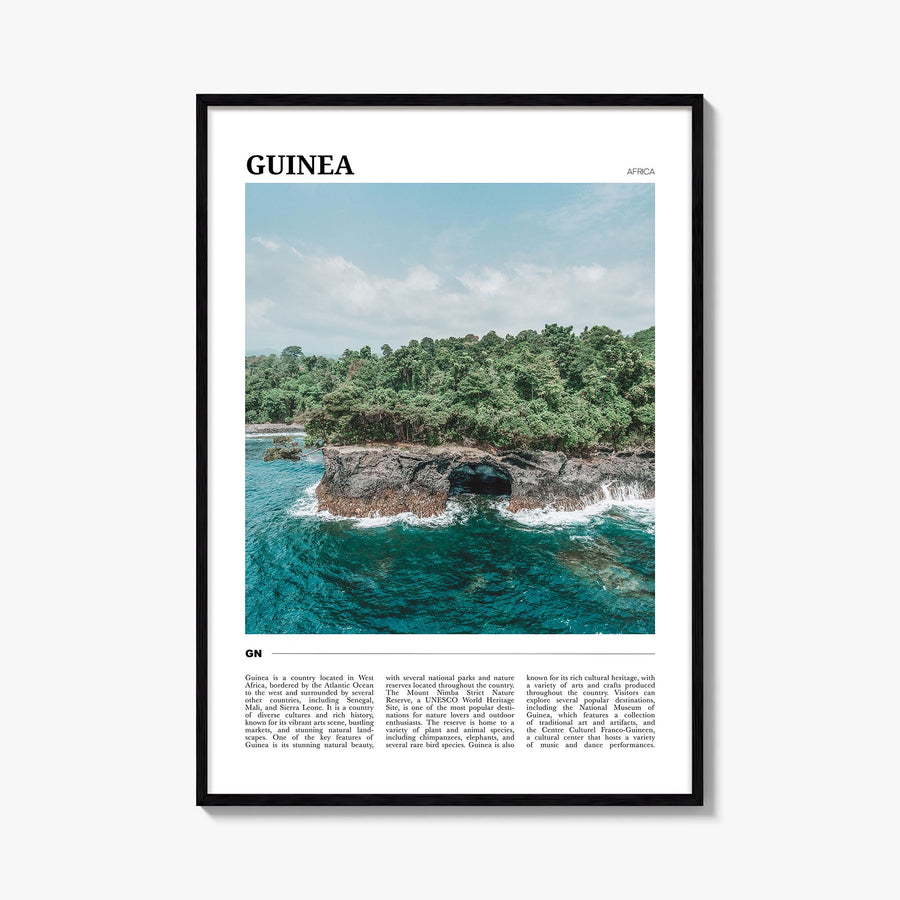 Guinea no. 1 colorful travel poster of Africa – vertical wall art, unframed print shown in interior mockup