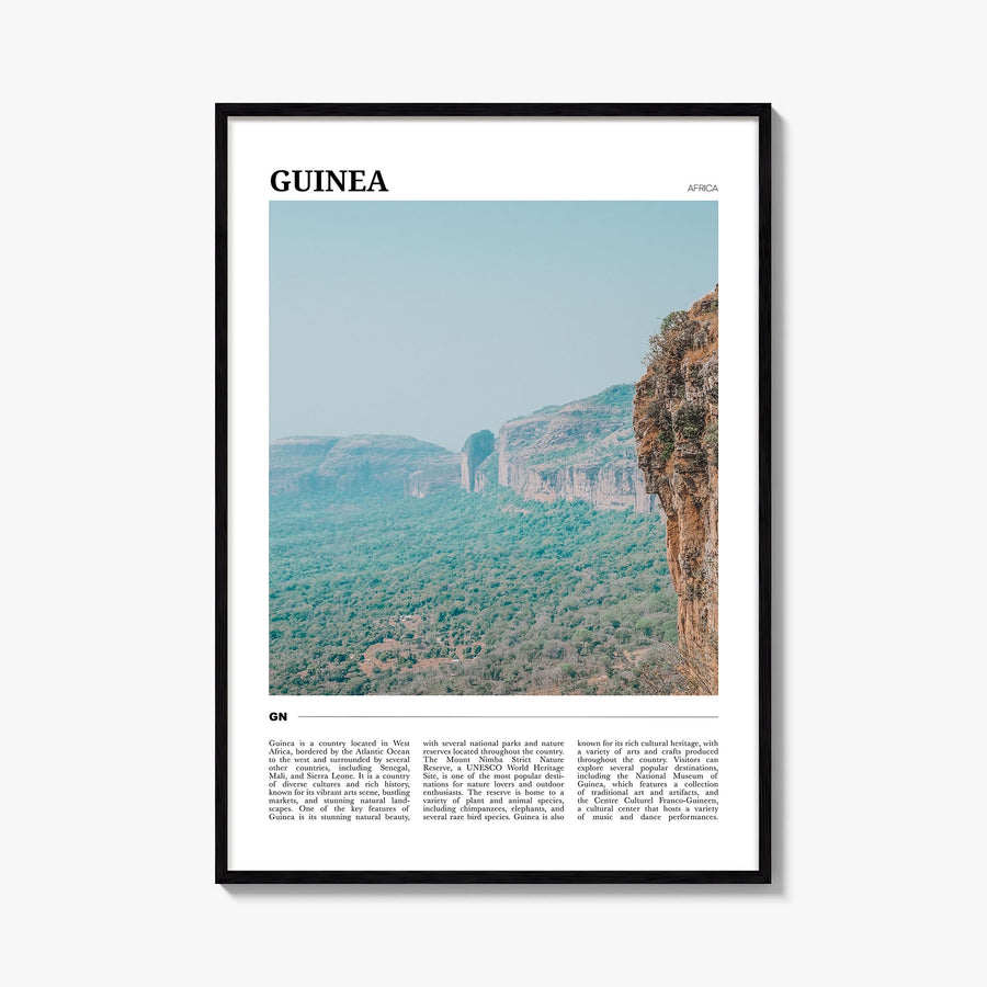 Guinea no. 2 colorful travel poster of Africa – vertical wall art, unframed print shown in interior mockup