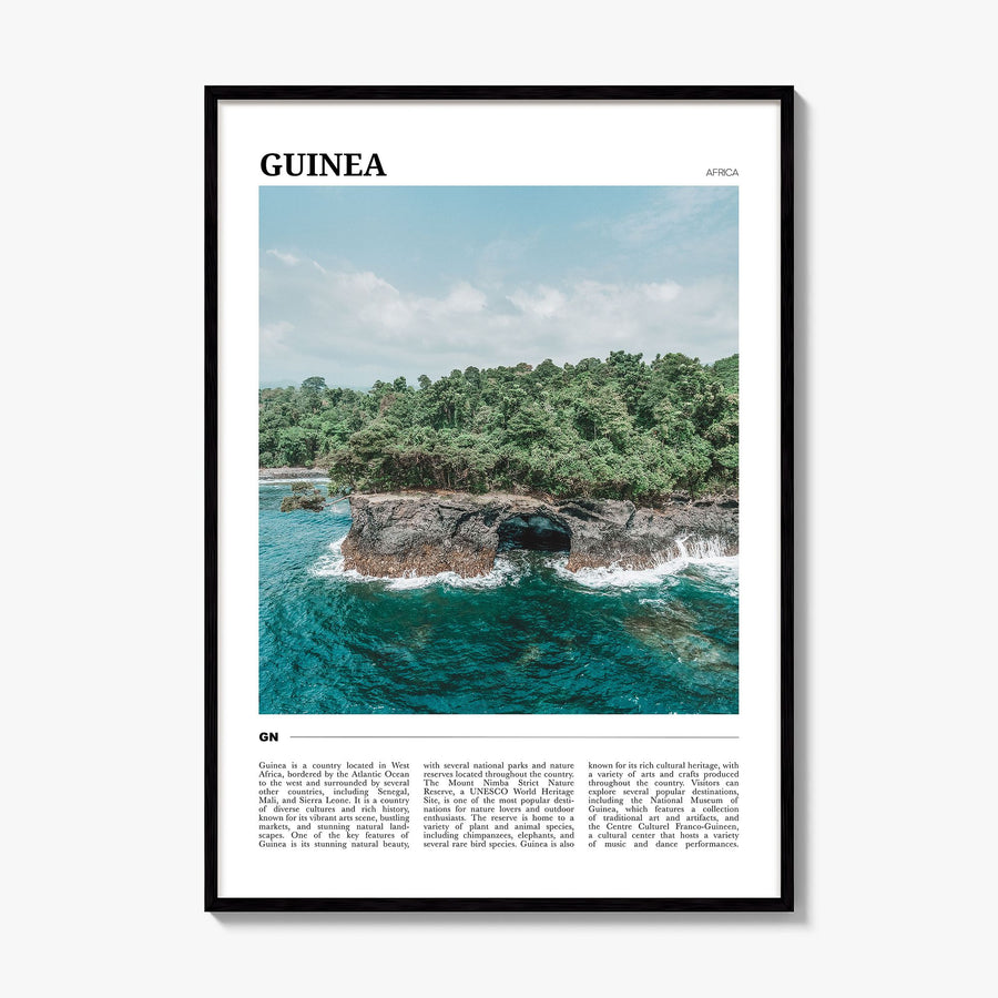 Guinea Travel No 1 Poster, framed poster mockup