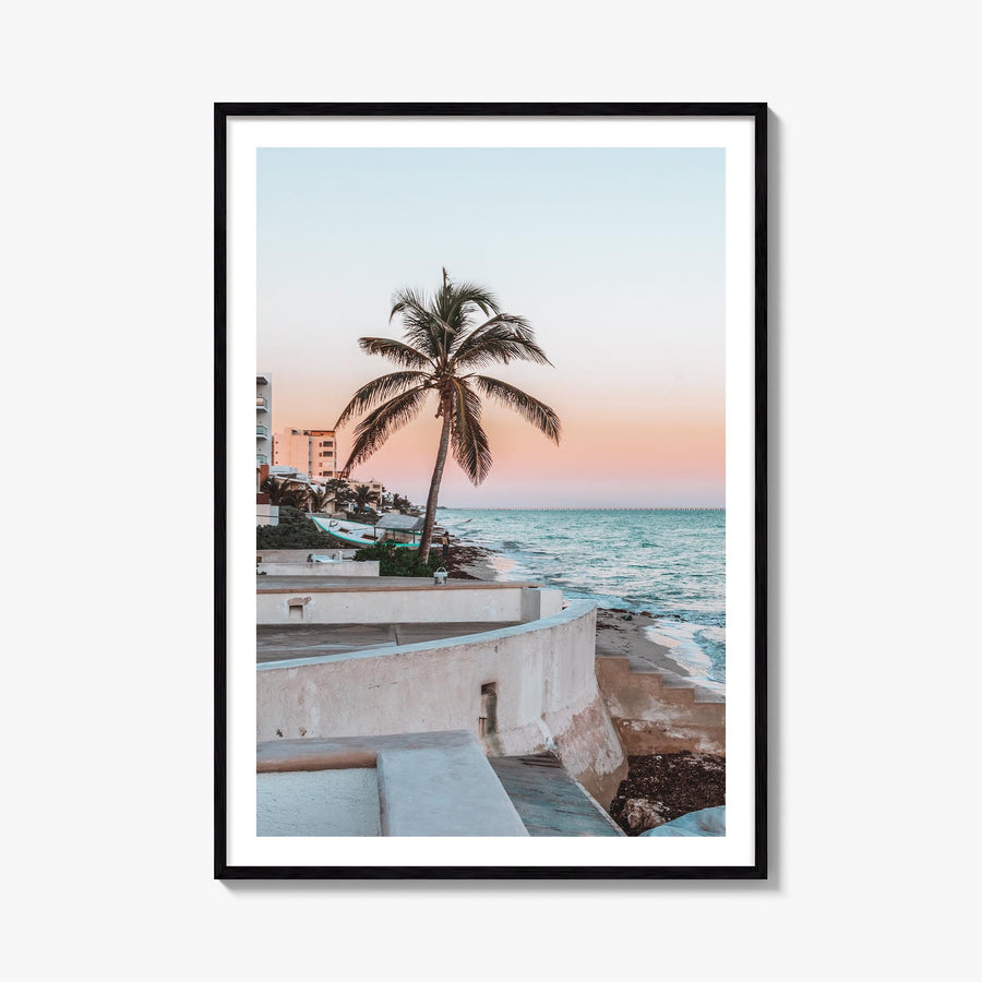 Gulf of Mexico colorful photo poster of North America – vertical wall art, unframed print shown in interior mockup
