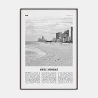 Gulf Shores Poster None / 8x12 in Nbourhood Travel B&W Poster