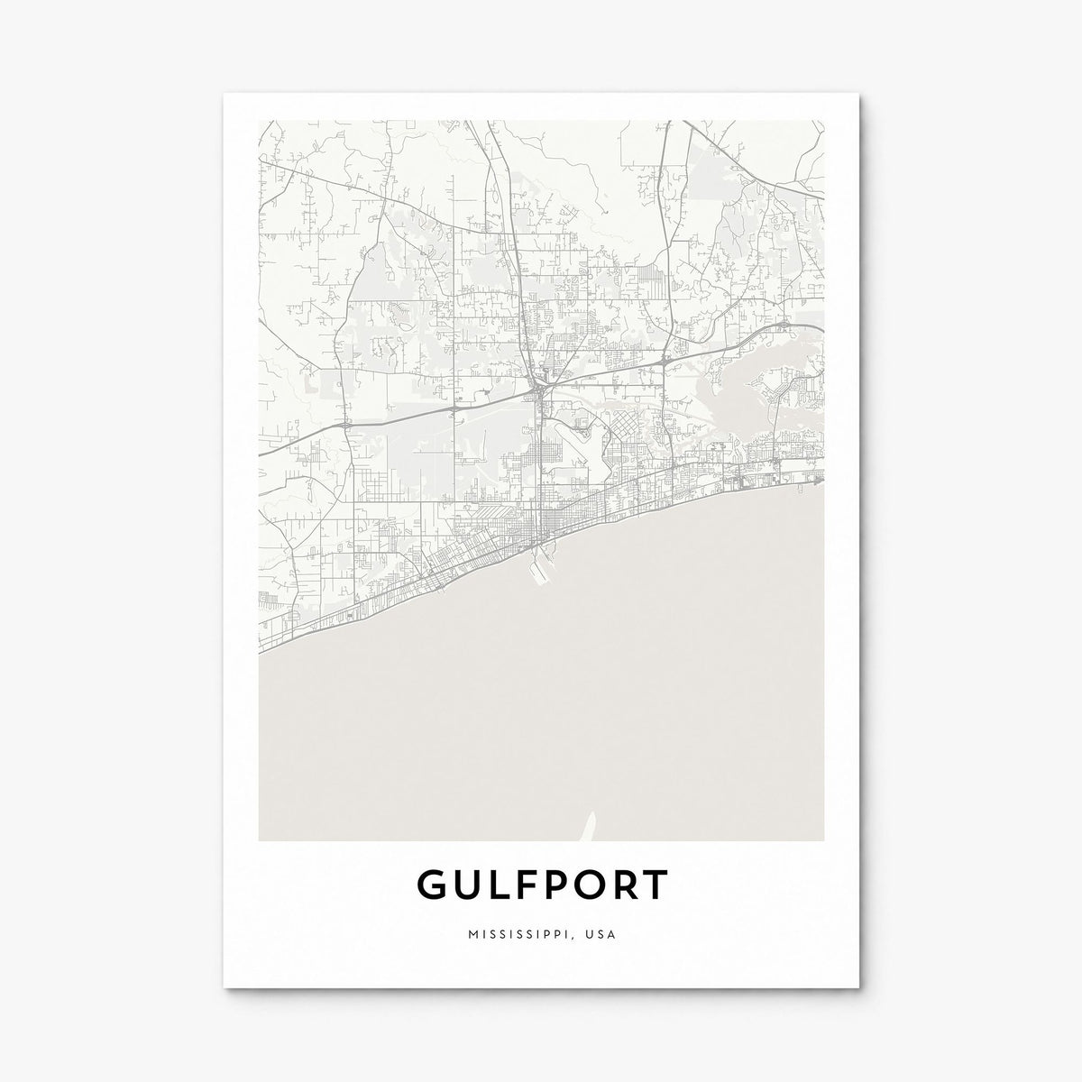 Gulfport Map Poster, print only (unframed)