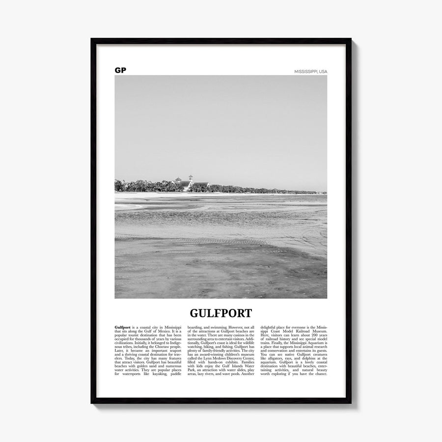 Gulfport Newspaper Poster, framed poster mockup