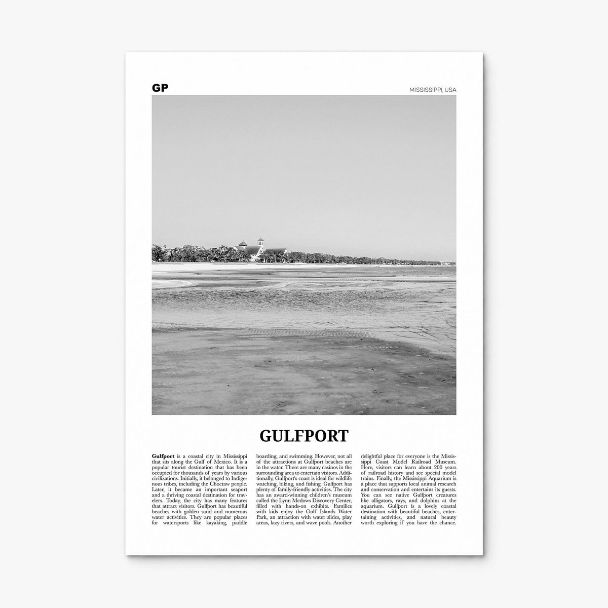 Gulfport Newspaper Poster, print only (unframed)