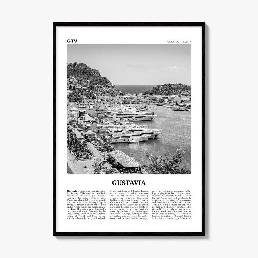 Gustavia Newspaper Poster, framed poster mockup