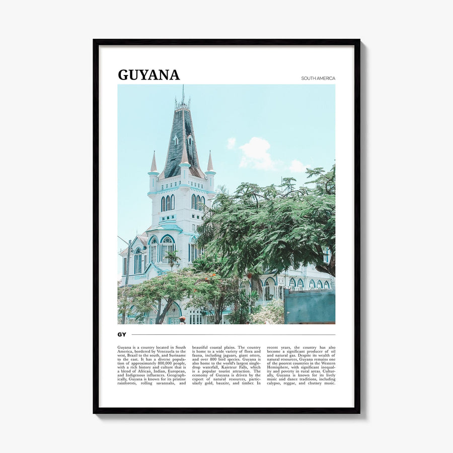 Guyana Travel Poster, framed poster mockup