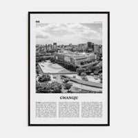 Gwangju Poster Black Wood / 8x12 in Nbourhood Travel B&W Poster