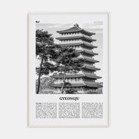 Gyeongju Poster White Wood / 8x12 in Nbourhood Travel B&W Poster