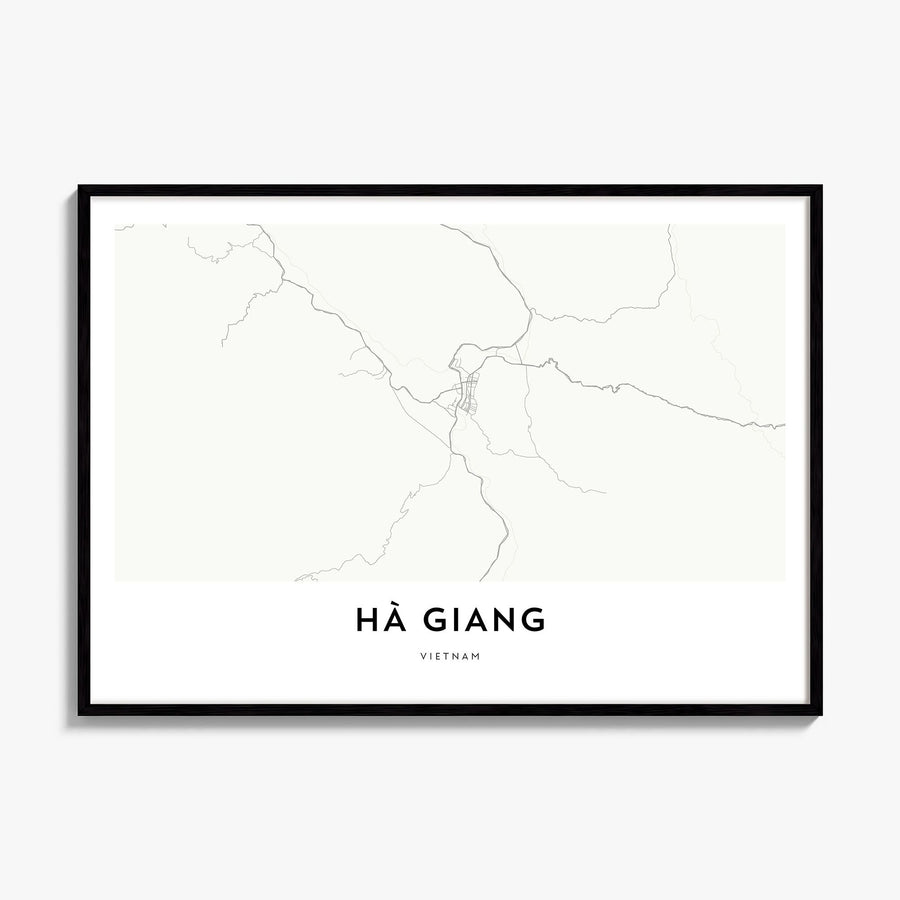Ha Giang Map Poster, framed poster mockup