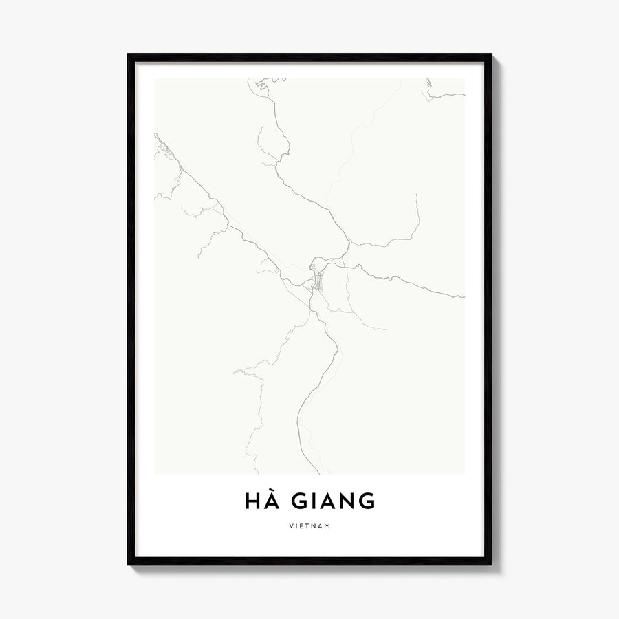 Ha Giang Map Poster, framed poster mockup