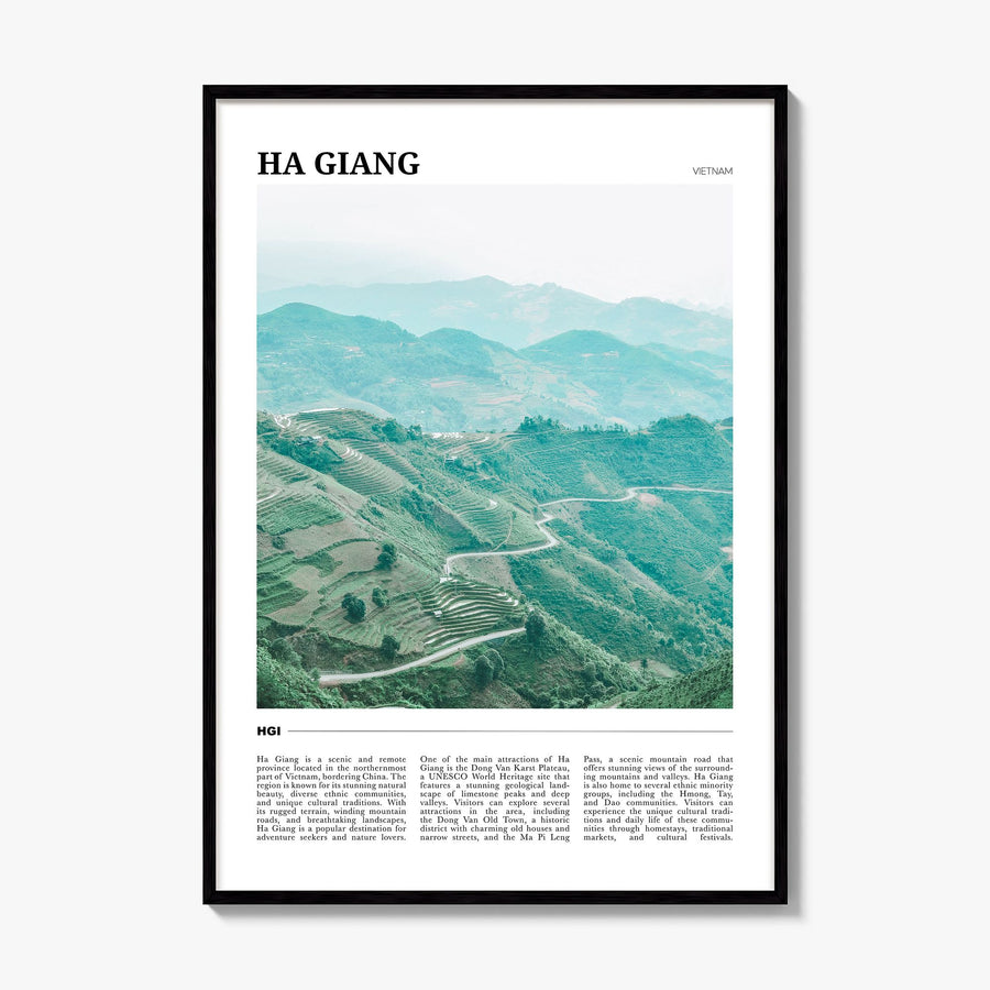Ha Giang Travel Poster, framed poster mockup
