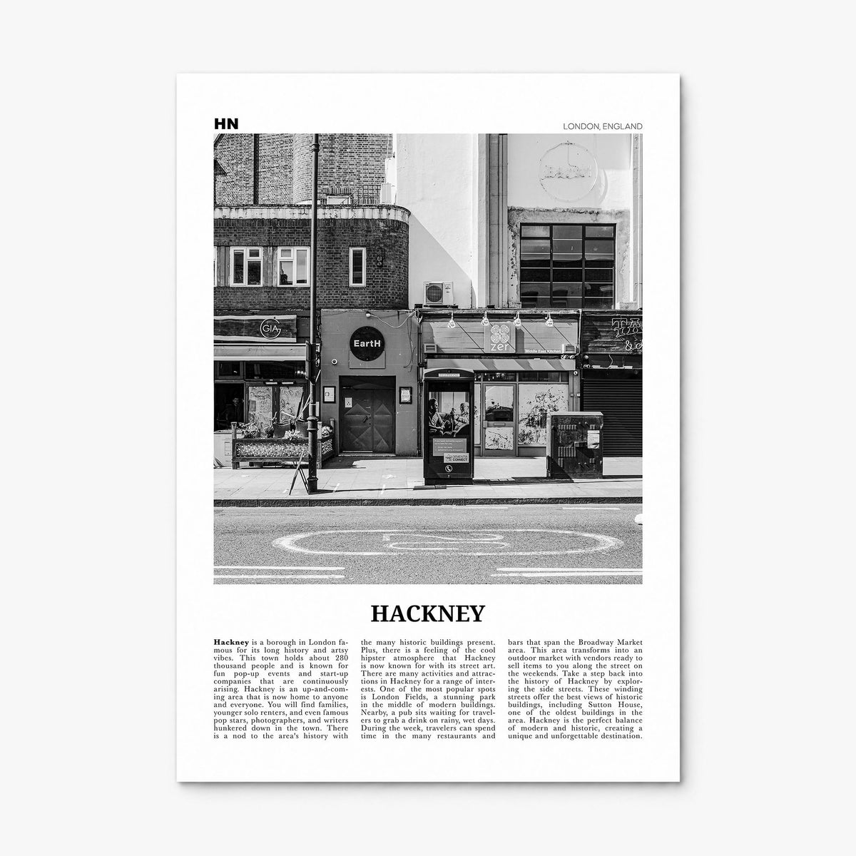 Hackney Newspaper Poster, print only (unframed)