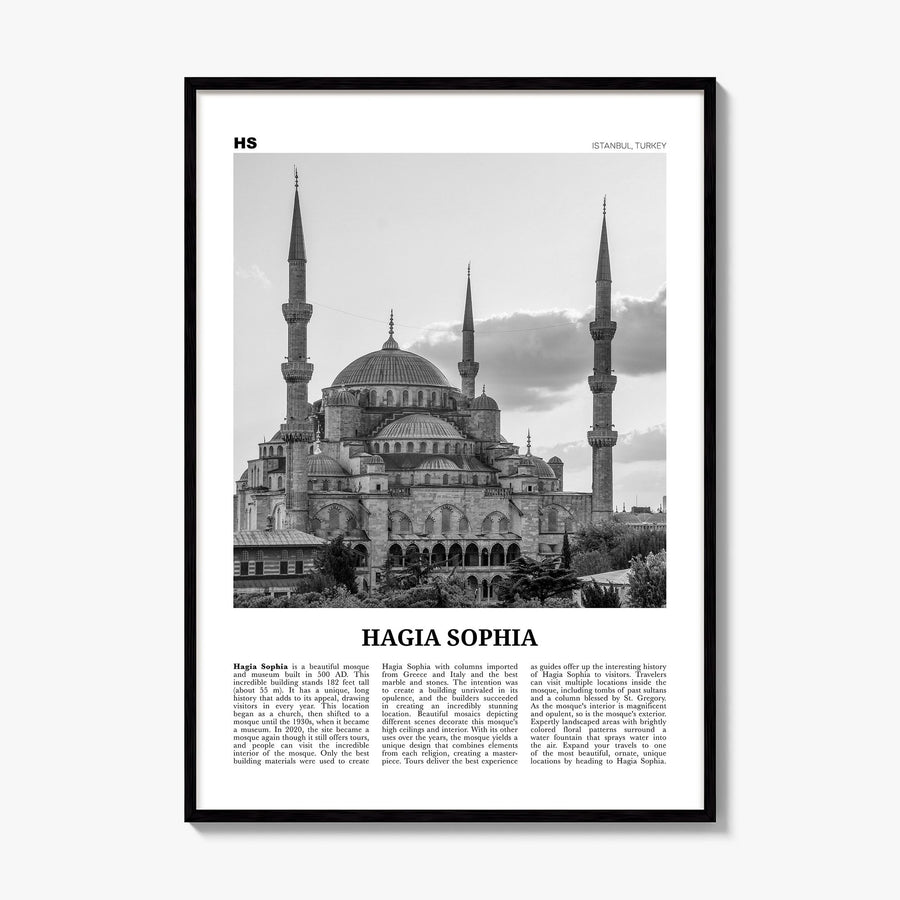 Hagia Sophia Newspaper Poster, framed poster mockup