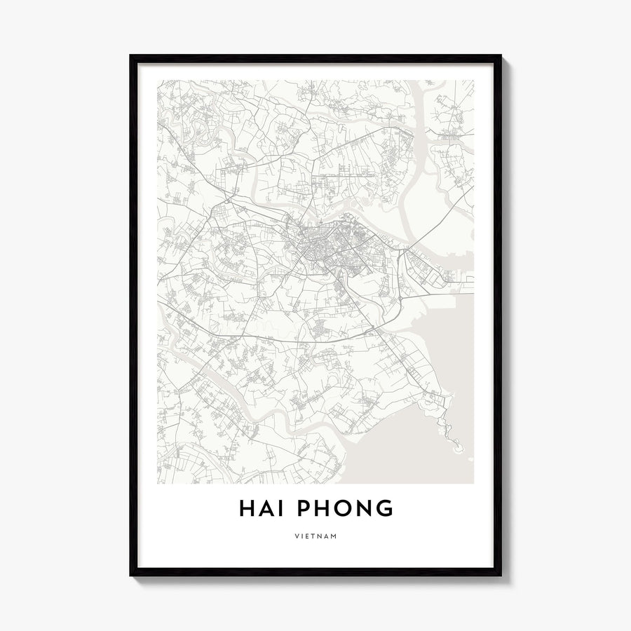 Hai Phong Map Poster, framed poster mockup