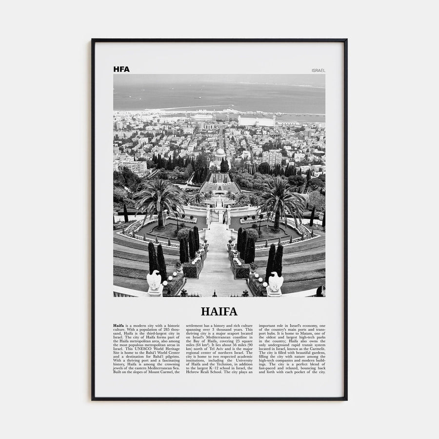 Haifa Poster None / 8x12 in Nbourhood Travel B&W Poster