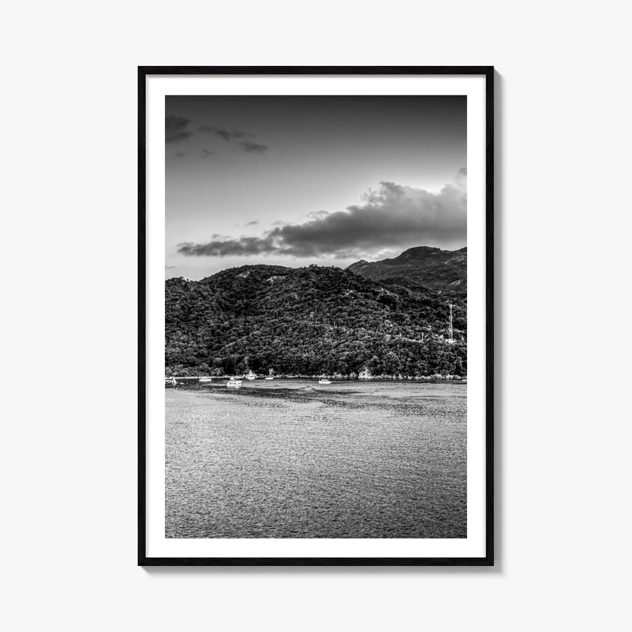Haiti black & white photo poster of Caribbean – vertical wall art, unframed print shown in interior mockup