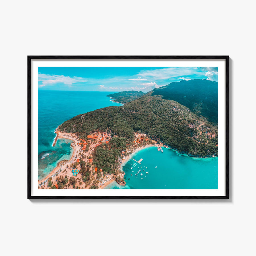 Haiti colorful photo poster of Caribbean – horizontal wall art, unframed print shown in interior mockup