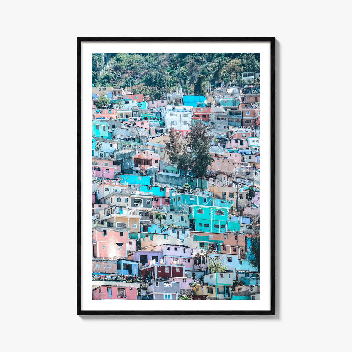 Haiti colorful photo poster of Caribbean – vertical wall art, unframed print shown in interior mockup