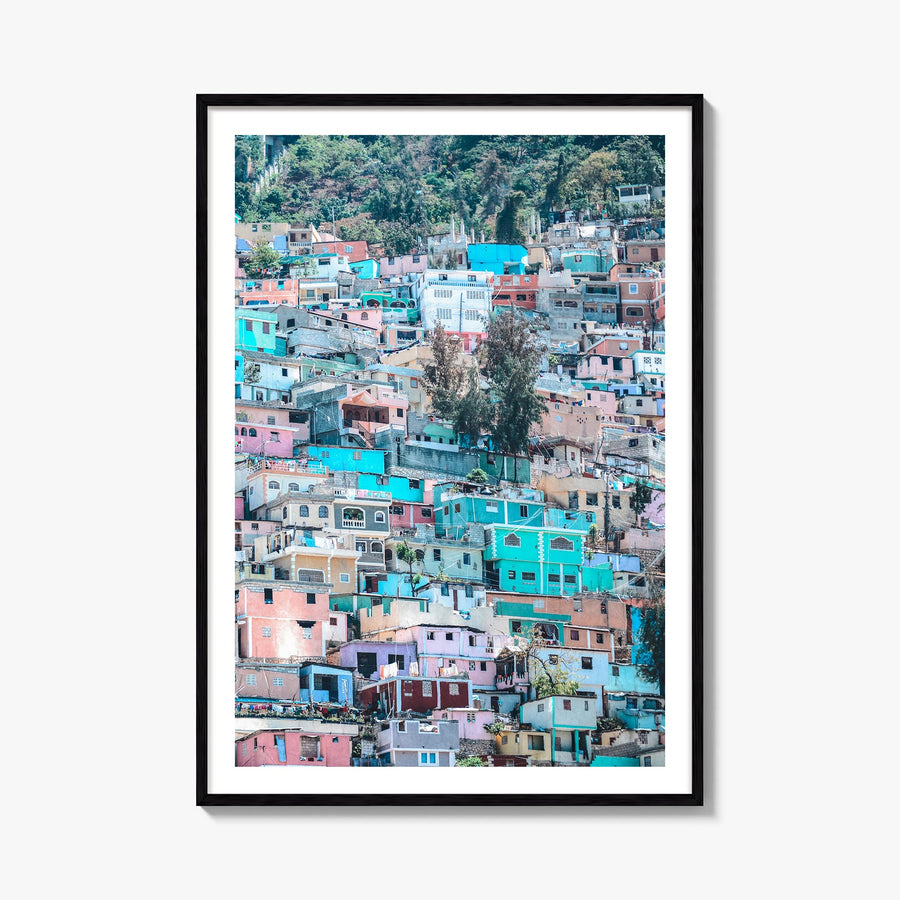 Haiti colorful photo poster of Caribbean – vertical wall art, unframed print shown in interior mockup