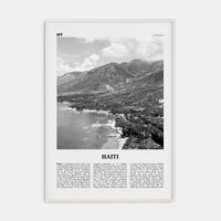 Haiti No 1 Poster White Wood / 8x12 in Nbourhood Travel B&W Poster