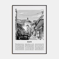 Haiti No 2 Poster Black Metal / 8x12 in Nbourhood Travel B&W Poster