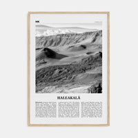 Haleakalā Poster Natural Wood / 8x12 in Nbourhood Travel B&W Poster