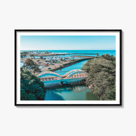 Haleiwa colorful photo poster of Hawaii, USA – horizontal wall art, unframed print shown in interior mockup