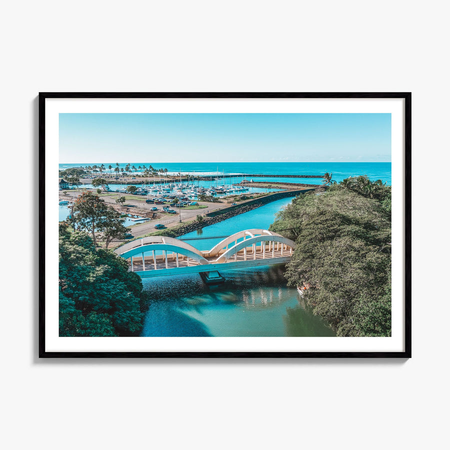 Haleiwa Photo Poster, framed poster mockup, white border