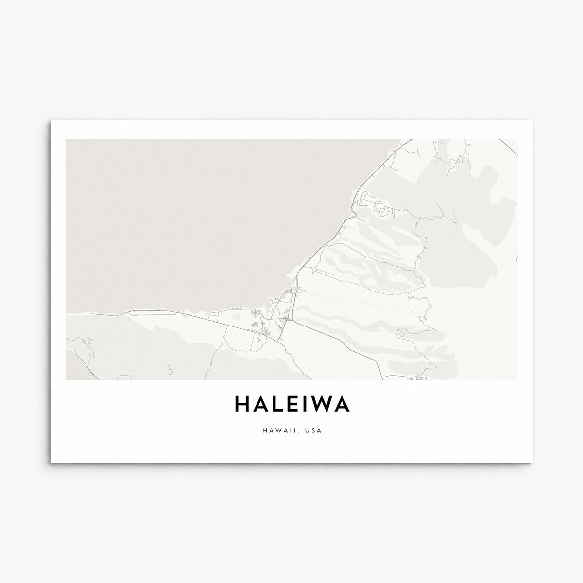 Haleiwa Map Poster, print only (unframed)