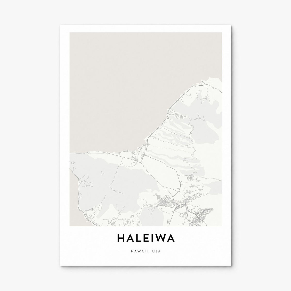Haleiwa Map Poster, print only (unframed)