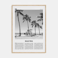 Haleiwa No 1 Poster Natural Wood / 8x12 in Nbourhood Travel B&W Poster